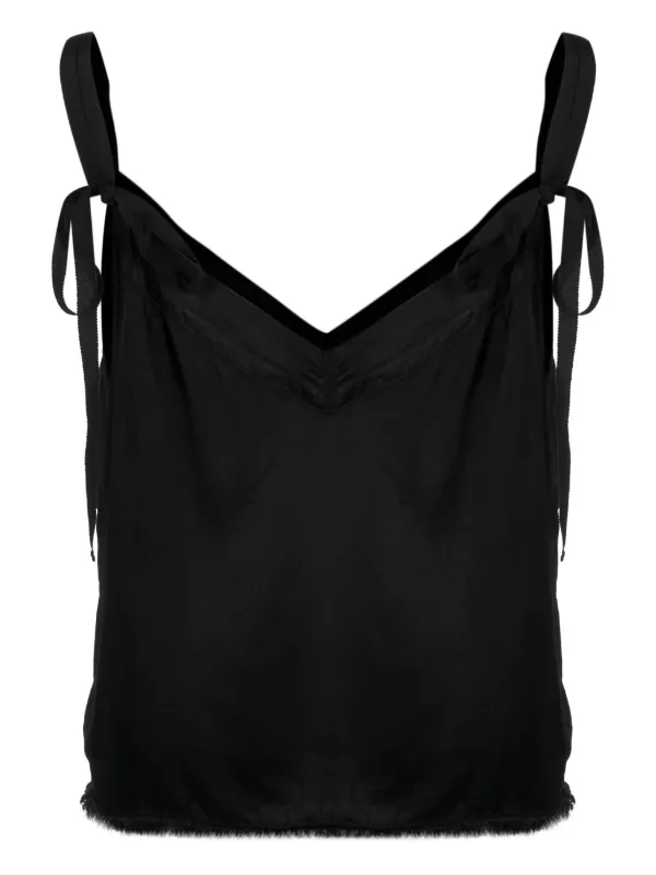 Raquel Allegra Mino Satin Top | Black | FARFETCH JO