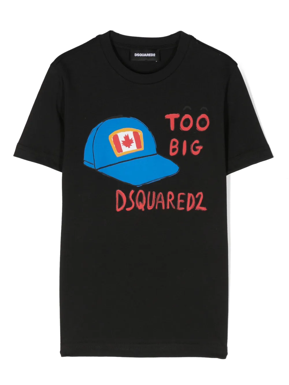 Dsquared2 Kids' Too Big Logo-print T-shirt In 黑色