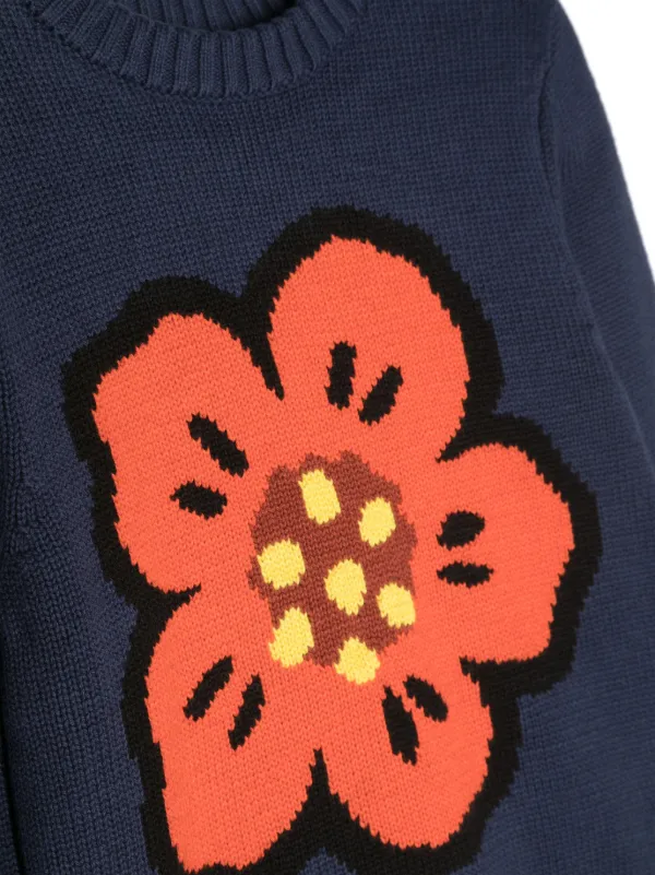 Kenzo Kids Boke Flower intarsia-knit Jumper - Farfetch