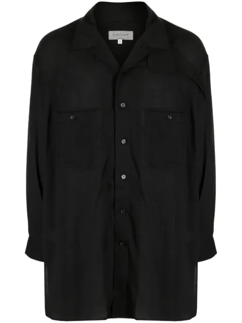 Yohji Yamamoto notched-collar button-up shirt