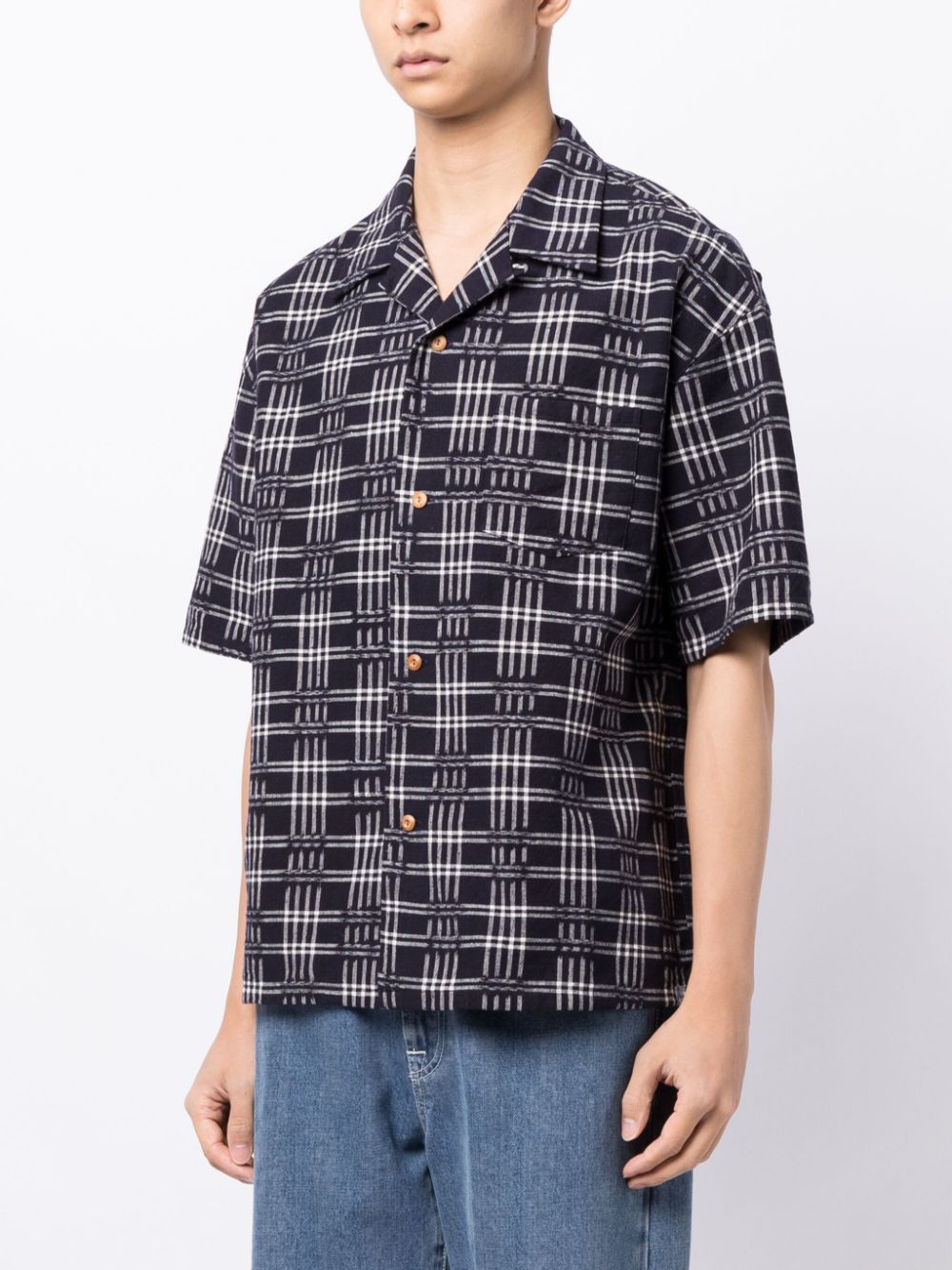 Shop Visvim Crosby Check-pattern Shirt In Blue