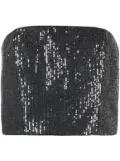 ROTATE BIRGER CHRISTENSEN sequin-embellished strapless crop top - Black
