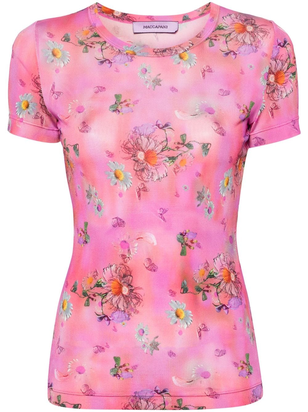 Shop Margherita Maccapani The Skimpy Floral-print T-shirt In Pink