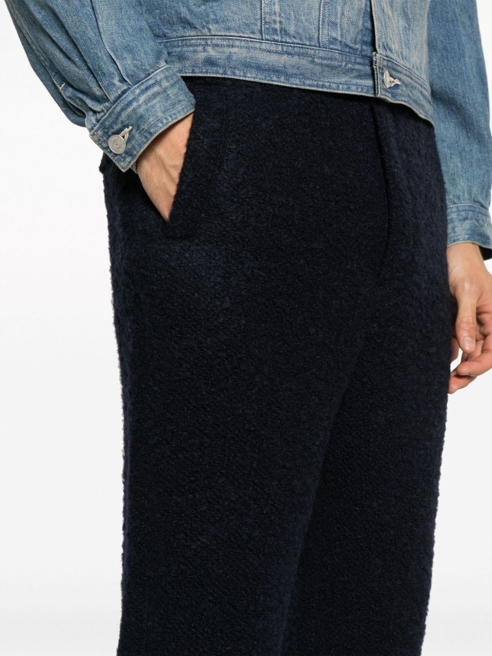 Shop Auralee Lightweight Alpaca-wool Pants In Blue