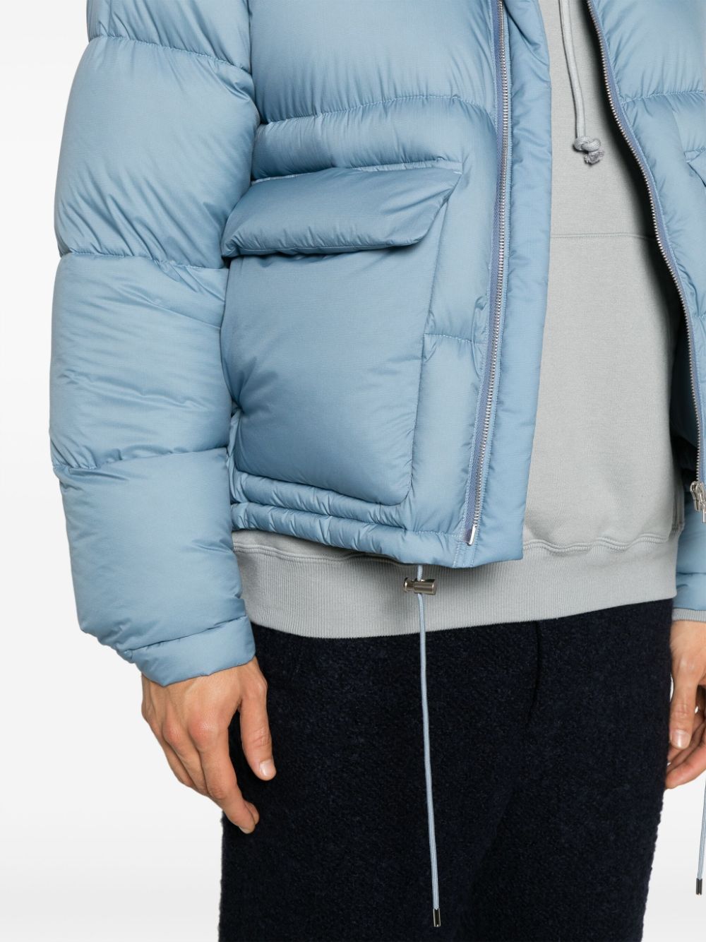 Shop Auralee High-neck Padded Jacket In Blue