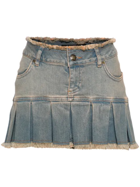 MISBHV pleated denim miniskirt