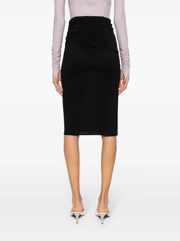 Magda Butrym floral-appliqué Pencil Skirt Black FARFETCH JO