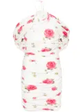 Magda Butrym rose-print ruched minidress - White