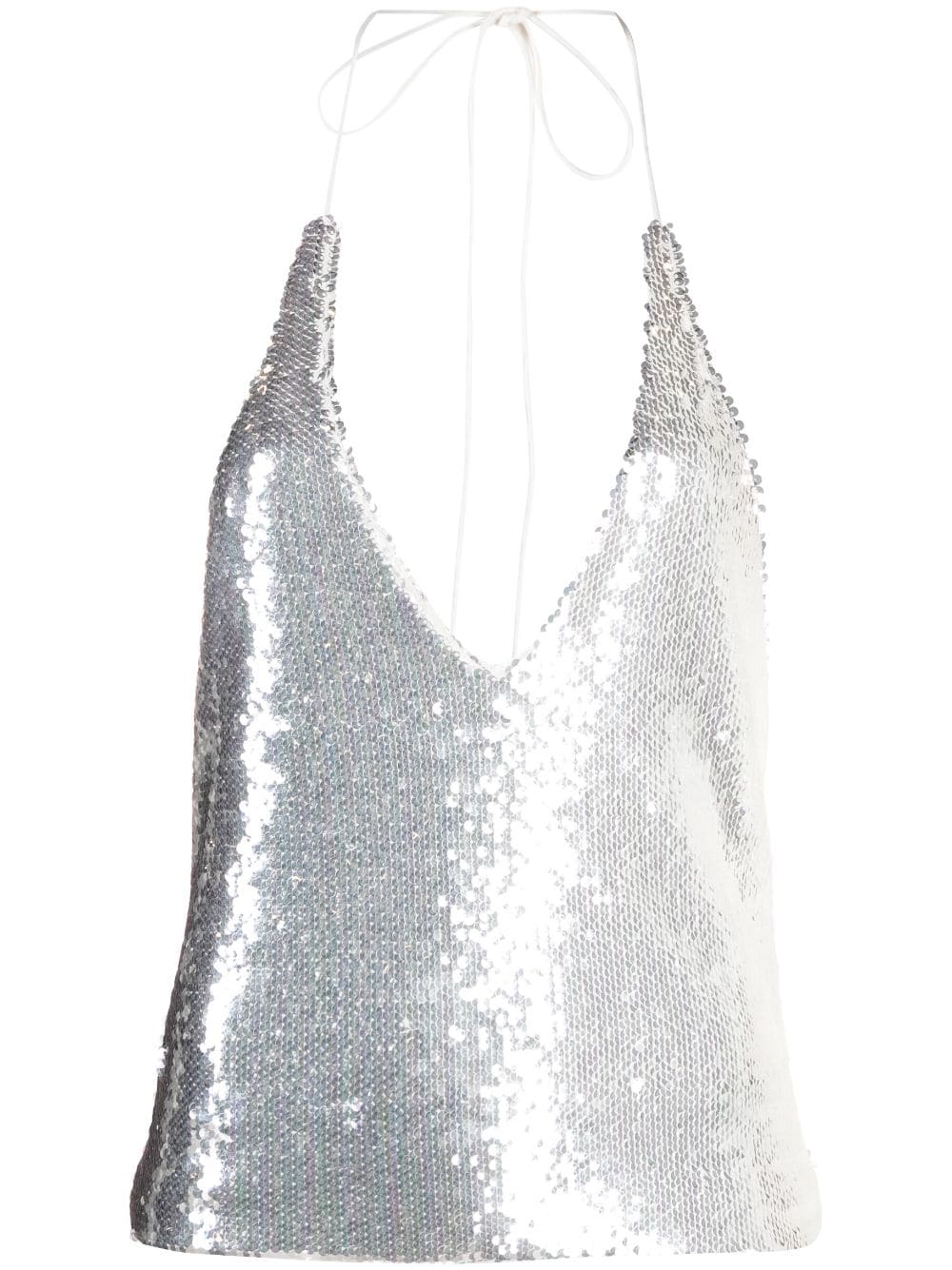 ROTATE Sequinned Halterneck Top - Farfetch