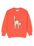 Mini Rodini Angry Cat organic-cotton sweatshirt - Red