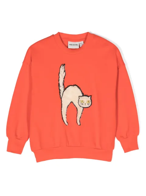 Mini Rodini Sweatshirt mit Angry Cat-Motiv