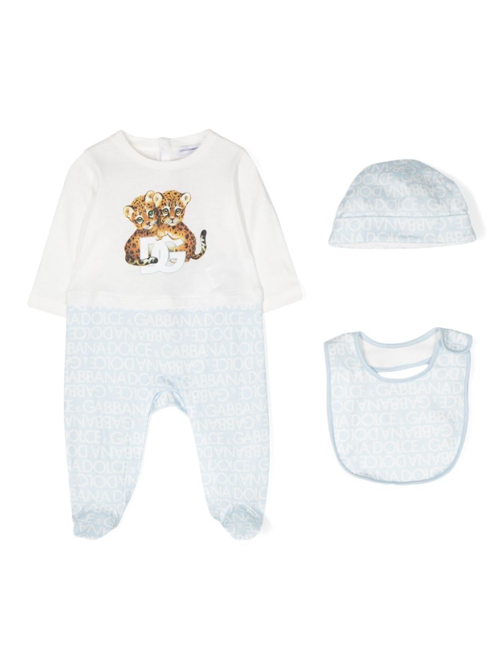 Dolce & Gabbana Kids monogram-pattern cotton pyjama - Blue