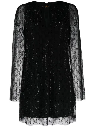 最大80％OFF - 『在庫ロス売買マーケット』 Gucci FARFETCH | Black | Minidress Tulle GG Crystal スーツ・フォーマル・ドレス