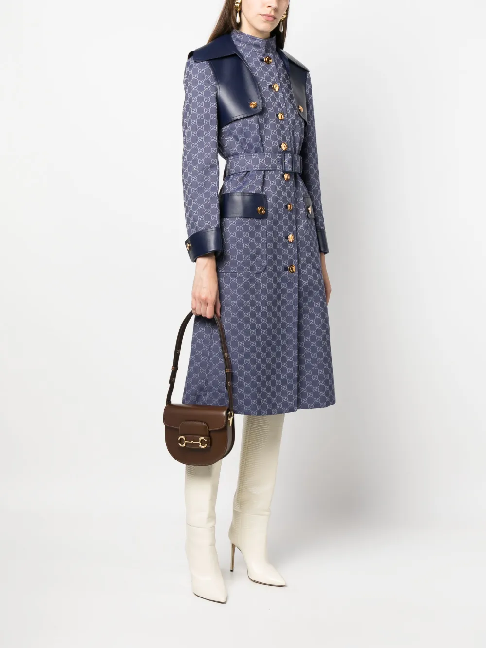 Gucci Horsebit 1955 rounded shoulder bag - Bruin