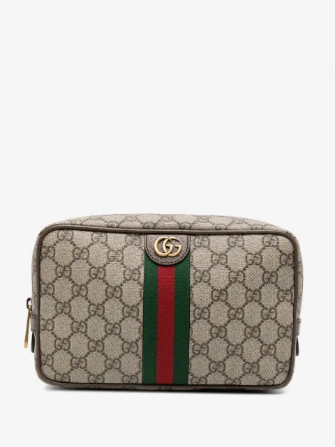 Gucci gg stripe clutch bag