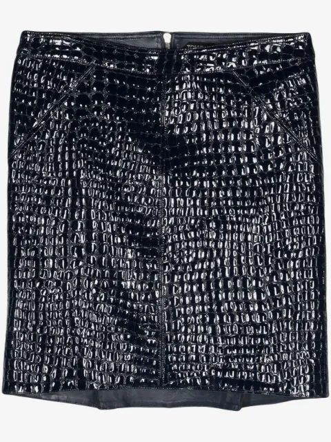 TOM FORD crocodile-embossed leather miniskirt