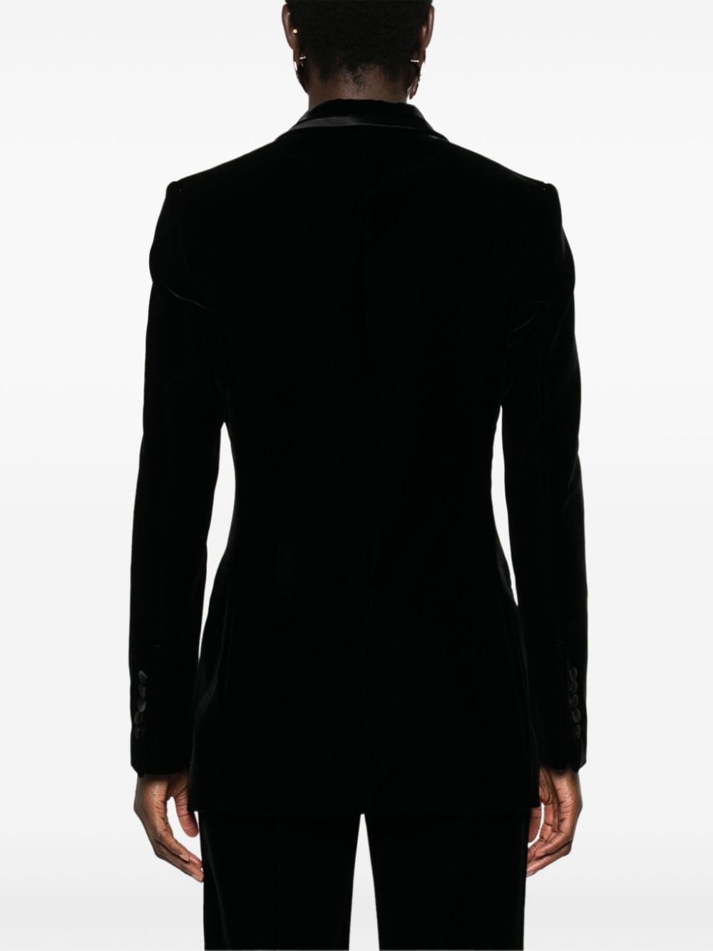 Shop Tom Ford Single-breasted Velvet Blazer In Black
