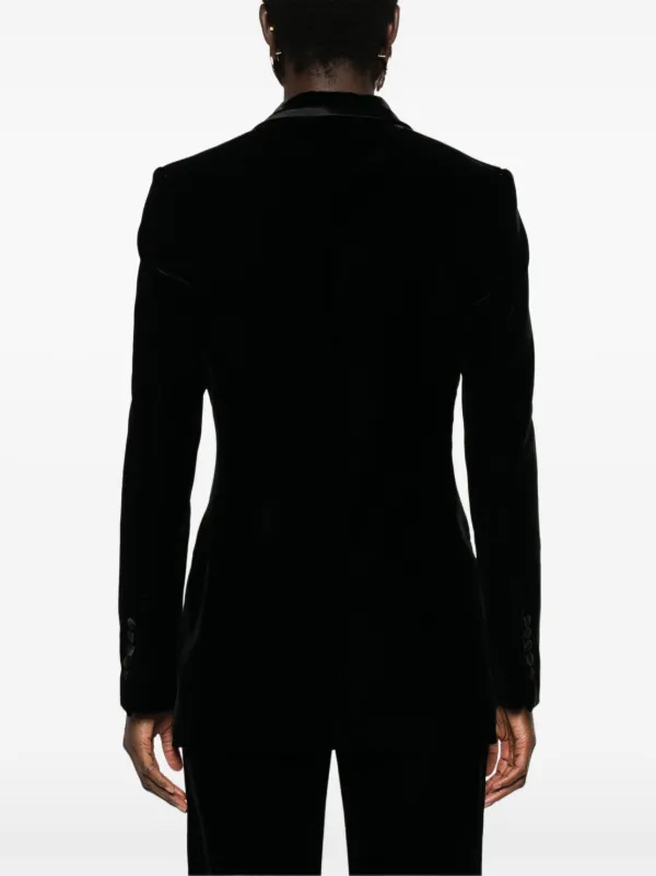 TOM FORD single-breasted Velvet Blazer | Black | FARFETCH GE