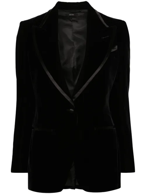 Blazer en velours à simple boutonnage - TOM FORD - Modalova