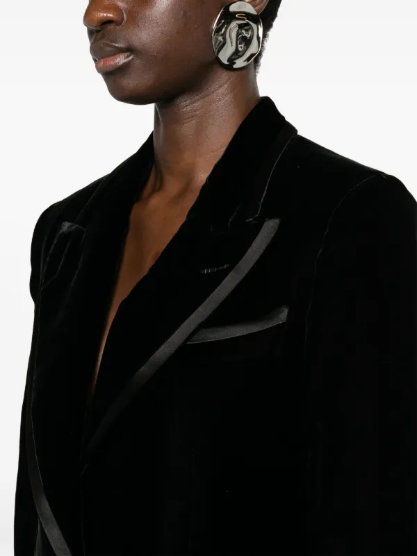 TOM FORD single-breasted Velvet Blazer | Black | FARFETCH GE