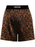 TOM FORD leopard-print silk shorts - Brown