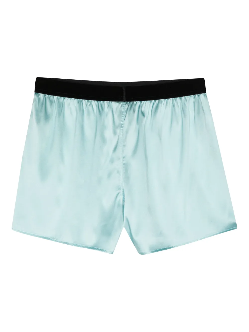 Shop Tom Ford Velvet-trim Satin Shorts In Blue