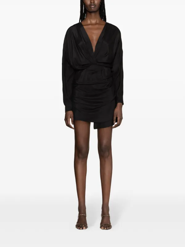 asuka black dress Gauge81 Asuka drapped silk Dress