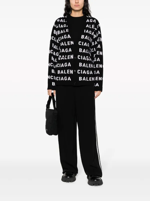 Balenciaga intarsia-knit logo-motif Cardigan - Farfetch