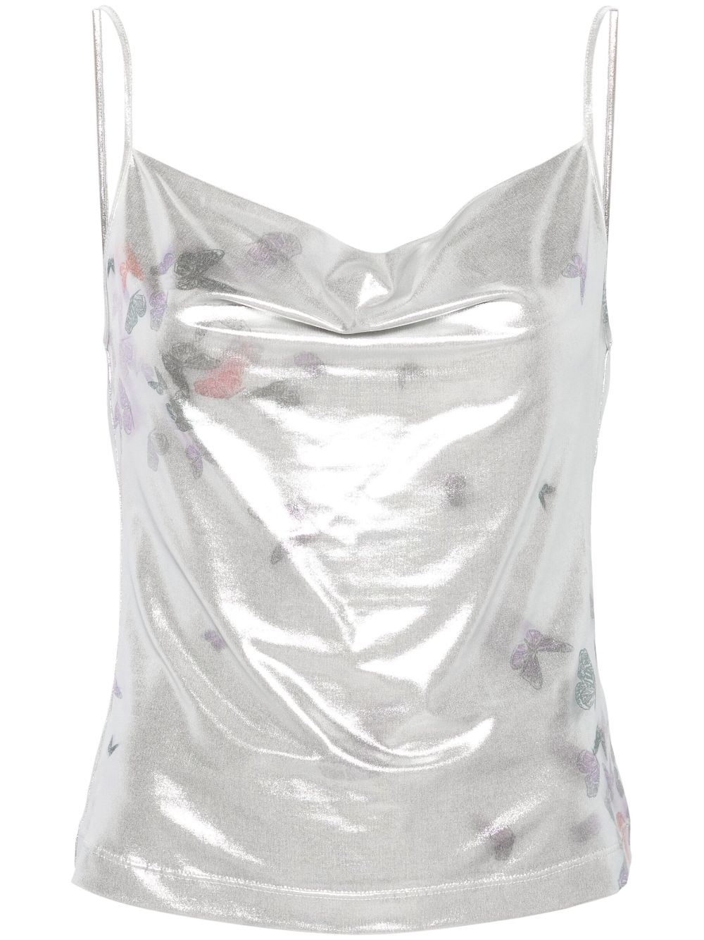 Shop Margherita Maccapani Ita Laminated Tank Top In Silver