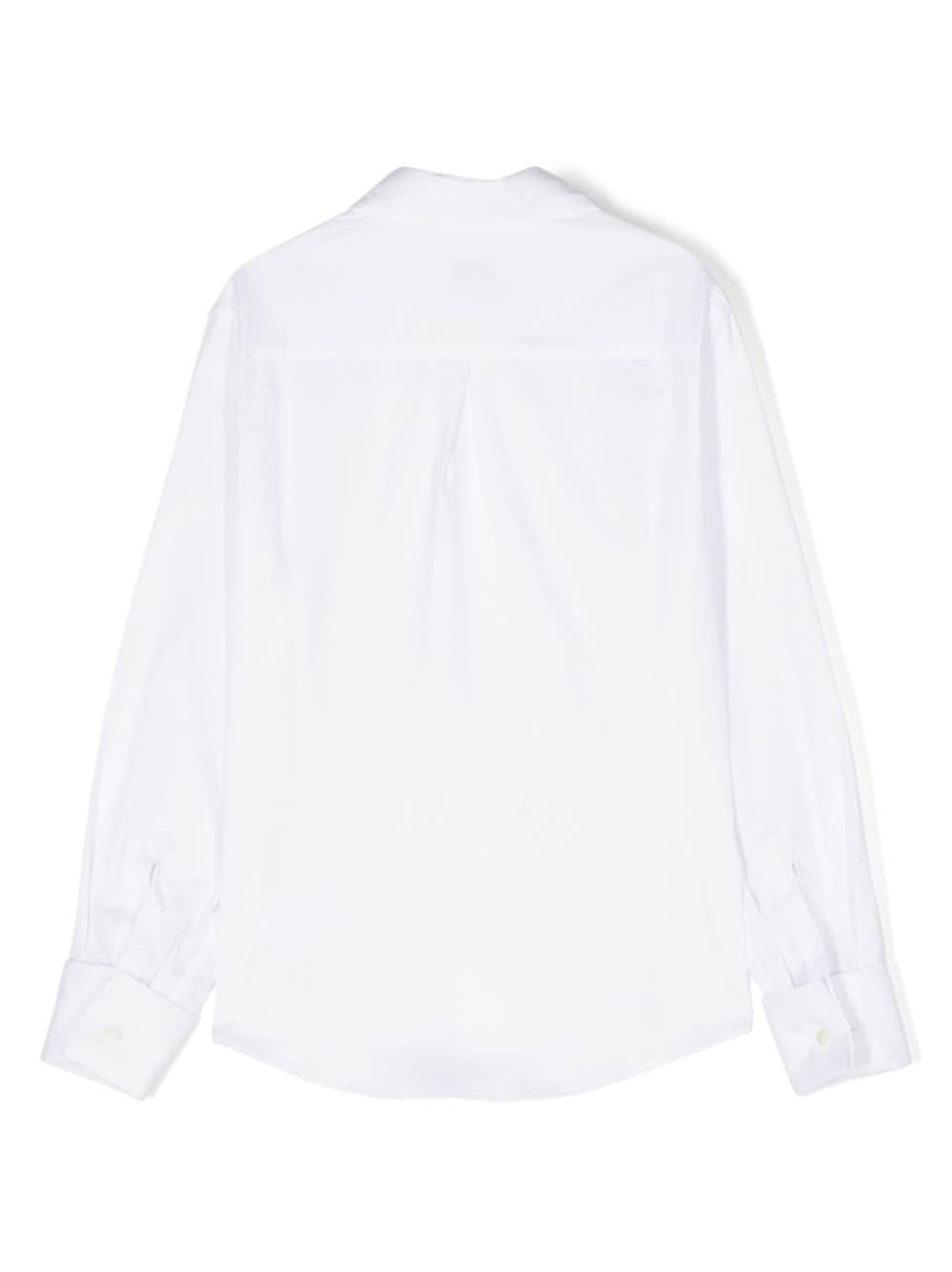 Shop Brunello Cucinelli Long-sleeve Cotton Shirt In White