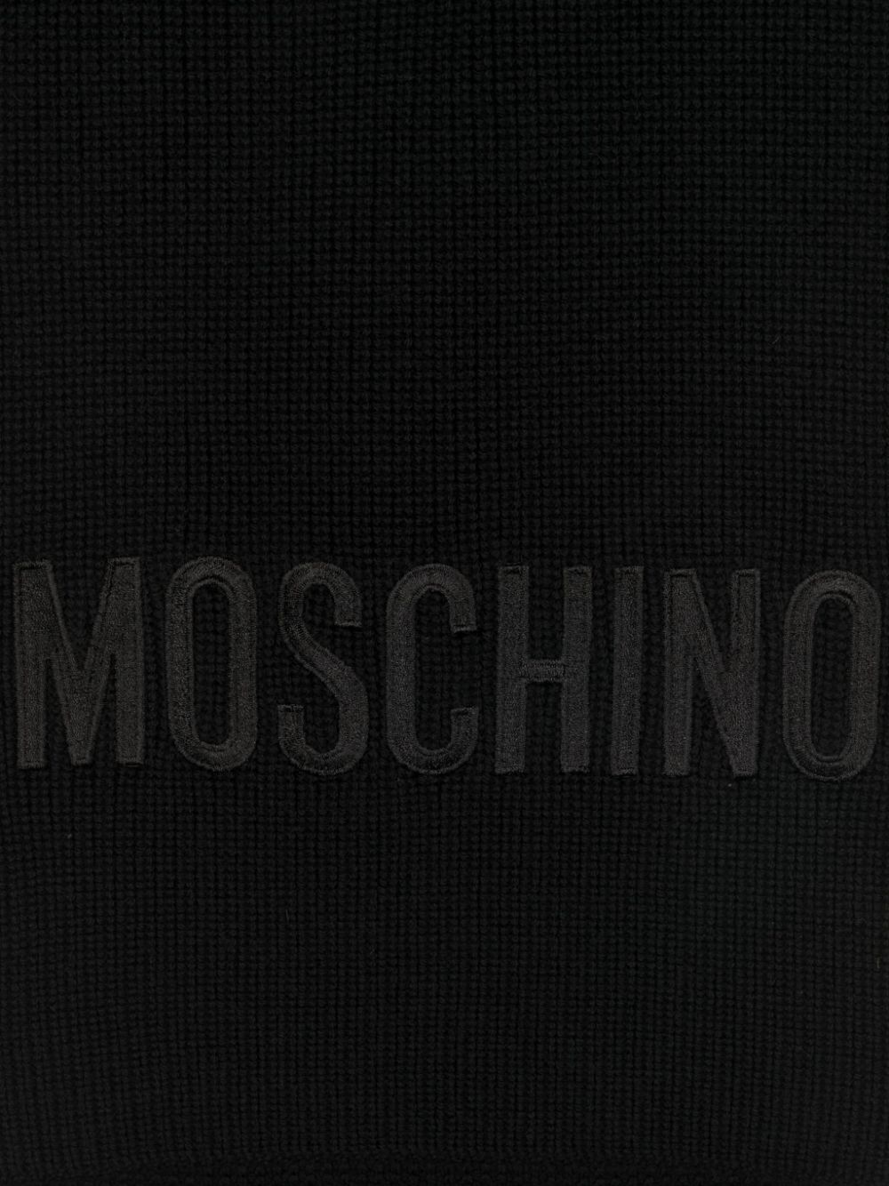 Moschino logo-patch wool scarf - Zwart