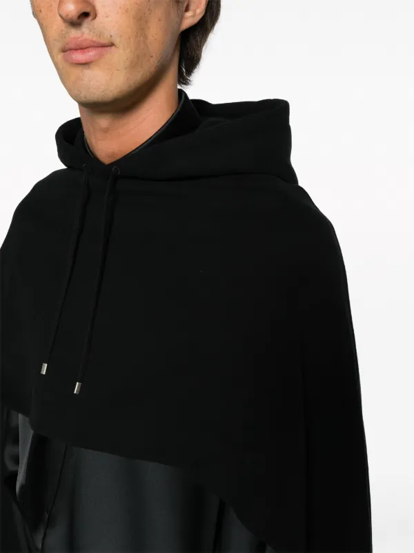 Saint Laurent Asymmetric Cotton Cape | Black | FARFETCH