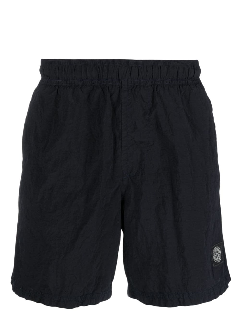Shop Stone Island Compass-motif Track Shorts In Blue