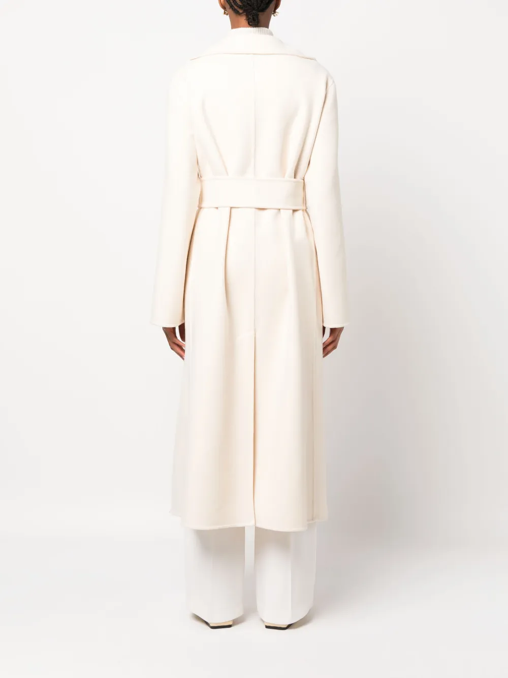 Shop Jil Sander Belted Single-breasted Cashmere Coat In Neutrals