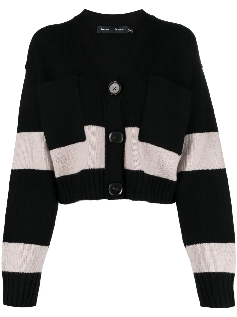 Sofia striped wool-blend cardigan