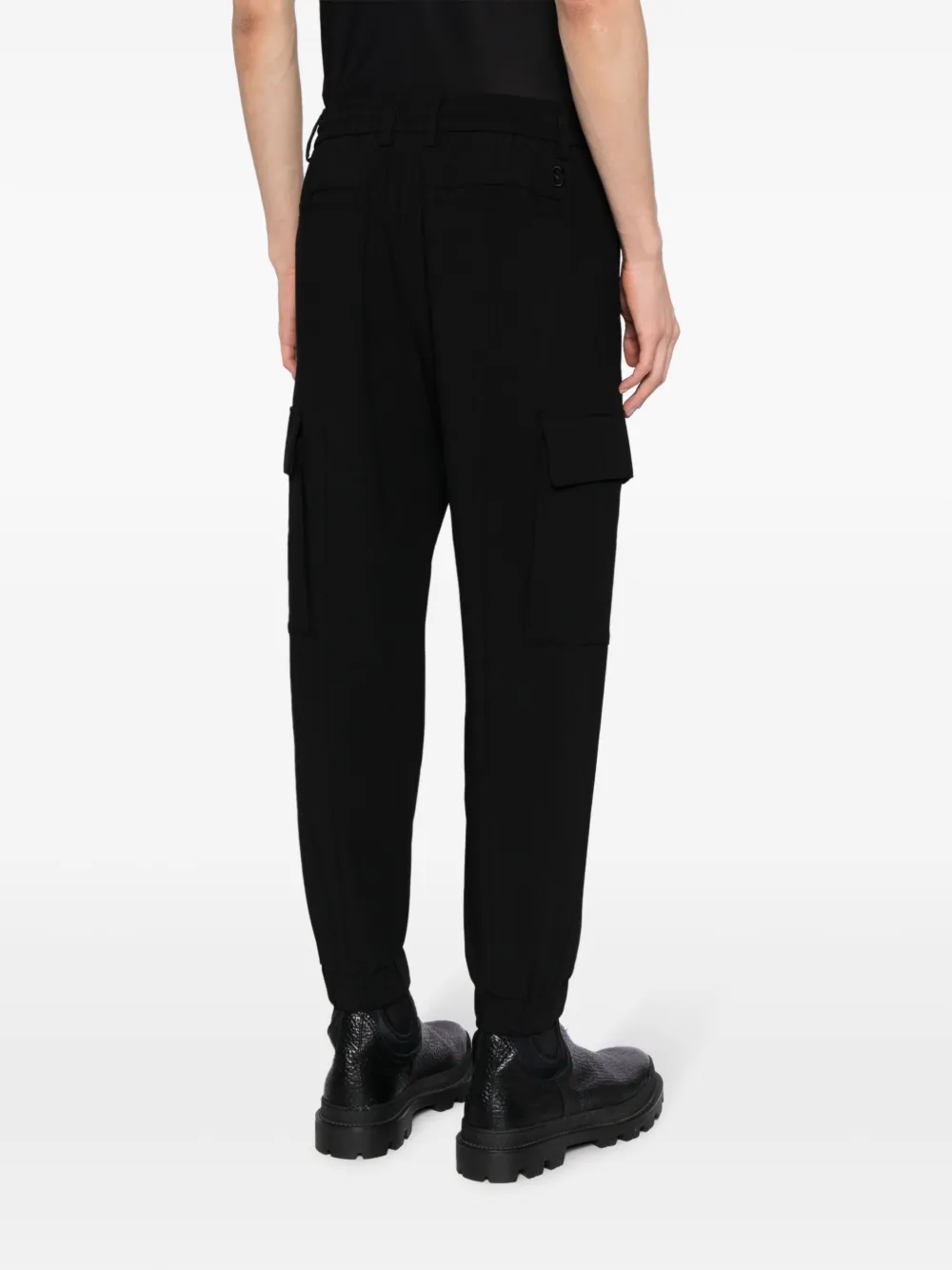 Shop Songzio Signature Cargo Jogger Pants In Black