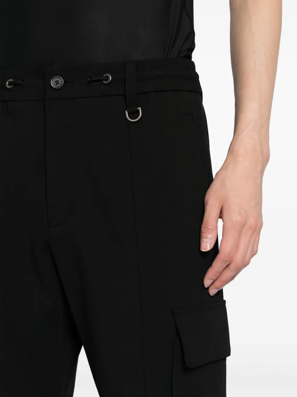 Shop Songzio Signature Cargo Jogger Pants In Black