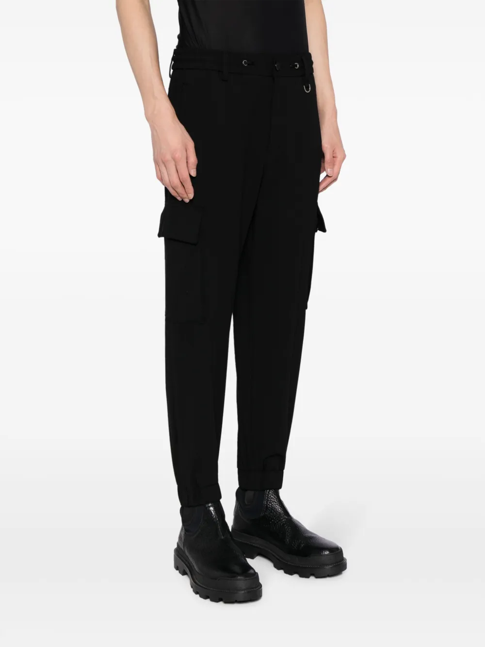 Shop Songzio Signature Cargo Jogger Pants In Black