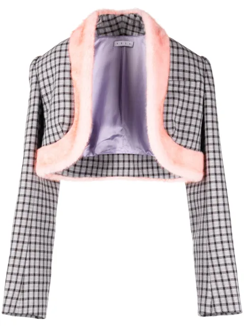 AREA chamarra corta con ribete texturizado