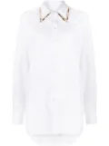 AREA crystal-embellished cotton shirt - White