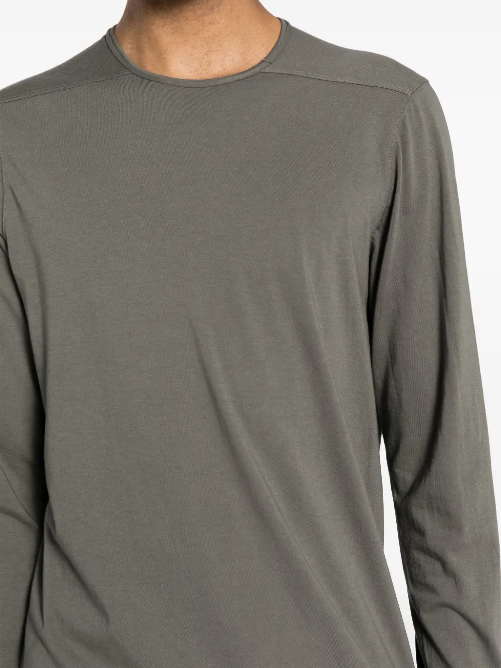 Rick Owens Drkshdw Long-sleeve Drawstring Cotton T-shirt In Grey