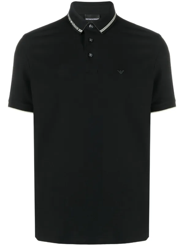 Emporio Armani logo embroidered Cotton Polo Shirt Farfetch