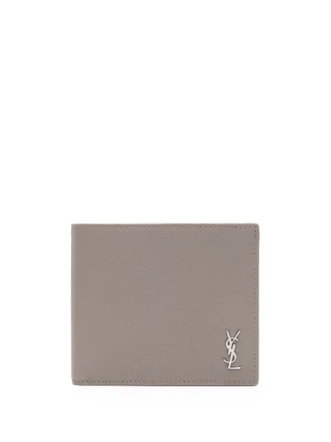Saint Laurent Carteira de couro com logo YSL