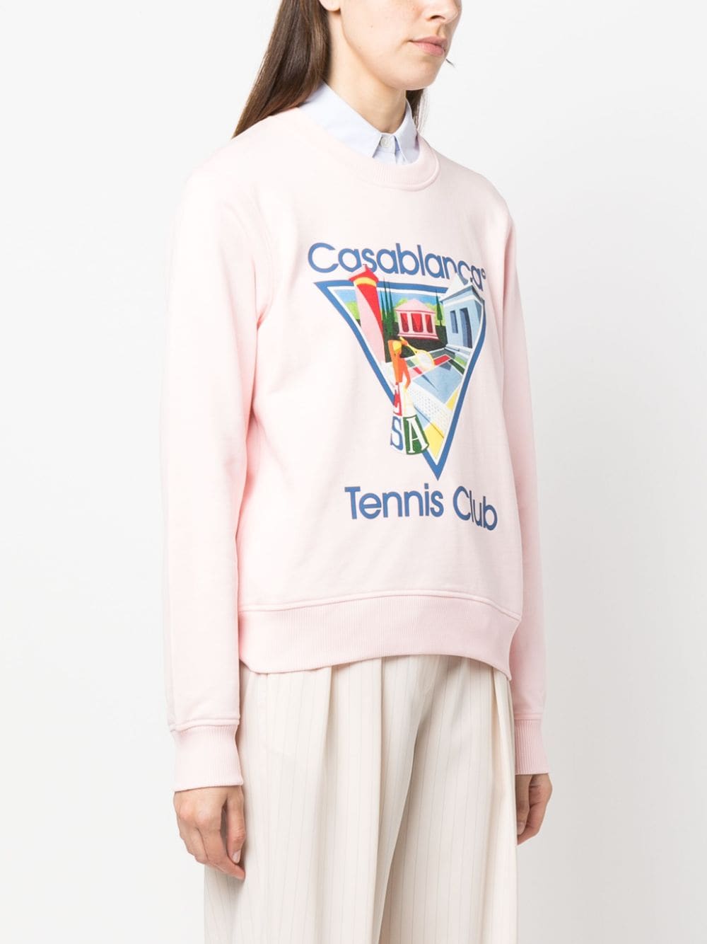 Casablanca Sweater met print Roze