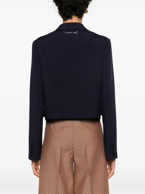 Gucci double-breasted Cropped Jacket | Blue | FARFETCH
