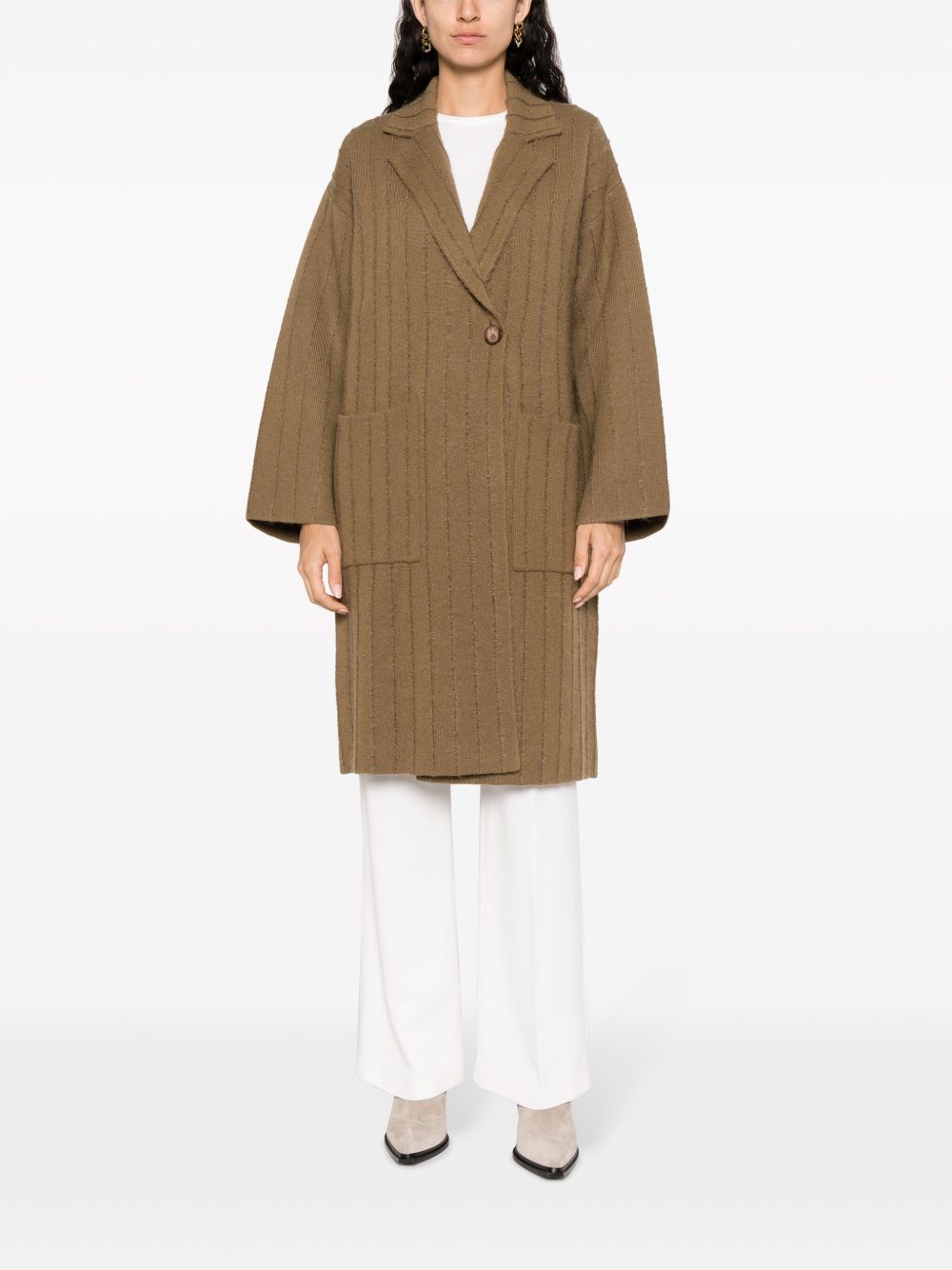 JOSEPH striped fine-knit coat Women