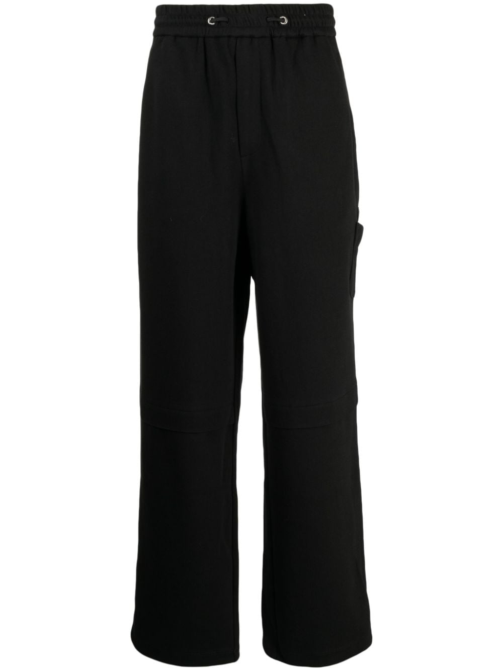 Zzero By Songzio Panther Drawstring Cotton Track Pants In Black