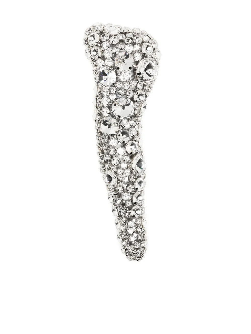Area Crystal Bone Brooch In Metallic