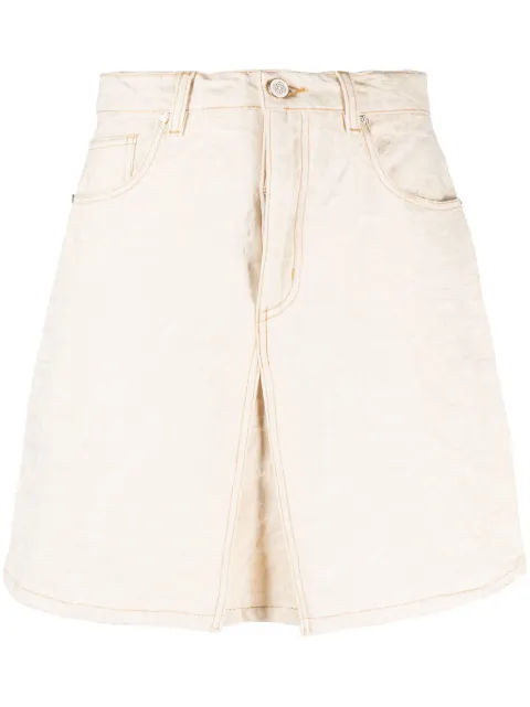 Casablanca monogram-jacquard denim skirt