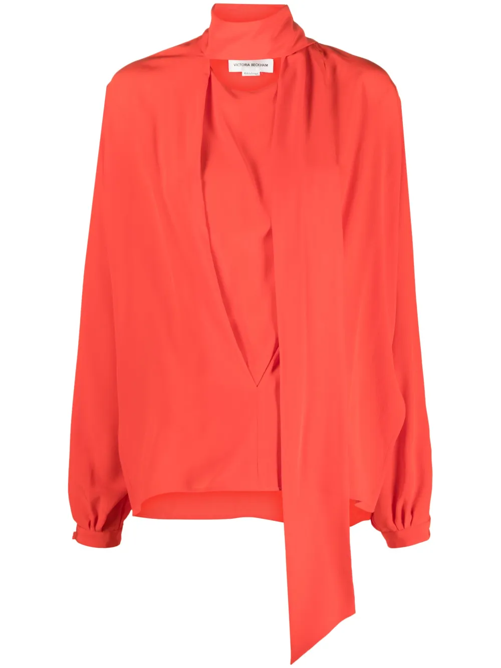 VICTORIA BECKHAM SCARF-DETAIL SILK BLOUSE